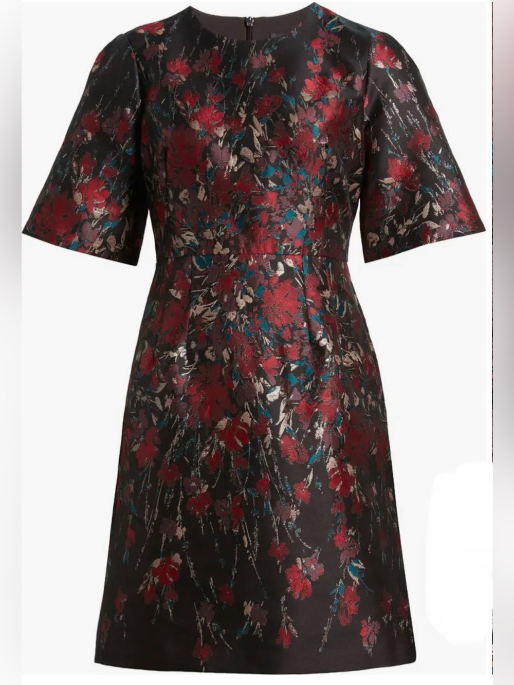 Vince Camuto metallic floral jacquard A-Line dress size 16